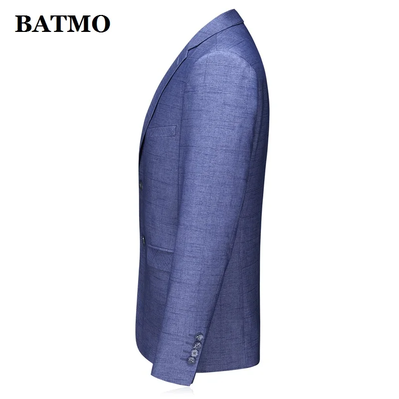 BATMO 2020 Новое поступление весенний клетчатый Повседневный серый мужской блейзер