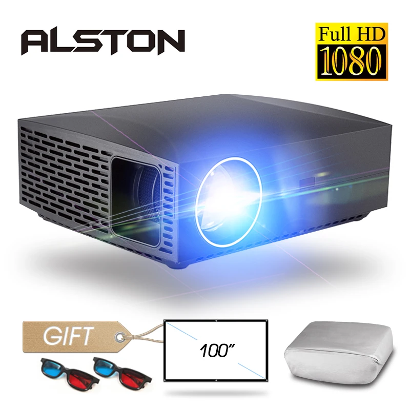 Кинопроектор ALSTON F30 F30UP Full HD 1080P 4K 6500 лм Android Wi Fi Bluetooth HDMI|Проекторы для домашнего