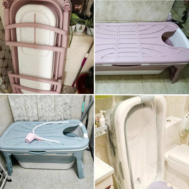 

1.36M Adult Bathtub Thickened Foldable Baby Tub Portable Plastic Spa Sweat Steaming Massage Home Insulated Large Folding Barrel