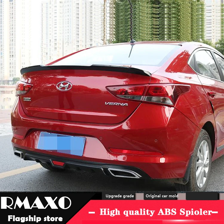 Для Hyundai Verna спойлер 2016-2018 Высокое качество ABS Материал заднее крыло автомобиля