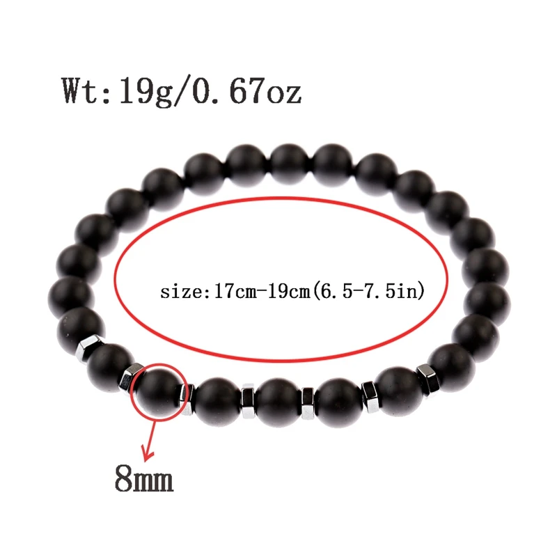 8mm Beaded Men Bracelets Black Lava Stone Hematite Beads Charm Bracelet Women Prayer Jewelry Yoga Dropshipping Pulsera Hombre | Украшения и