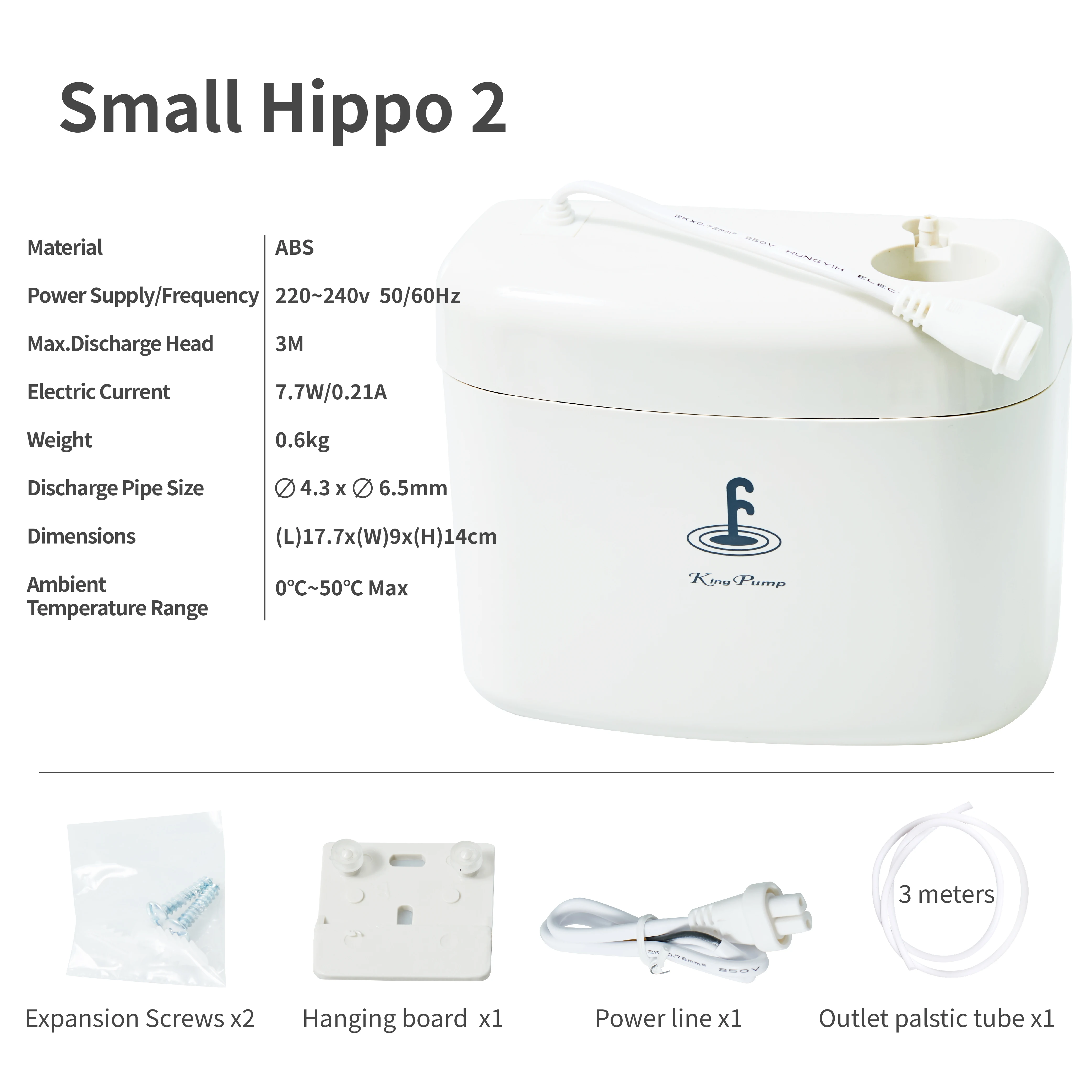 

King Pump Автоматический насос для удаления конденсата с предохранительным выключателем для дренажа кондиционера и энергосберегающий мини-водяной насос