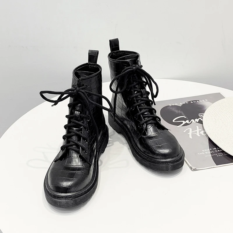 Женские осенние ботинки comboy Обувь на шнуровке Ковбойские в готическом стиле В