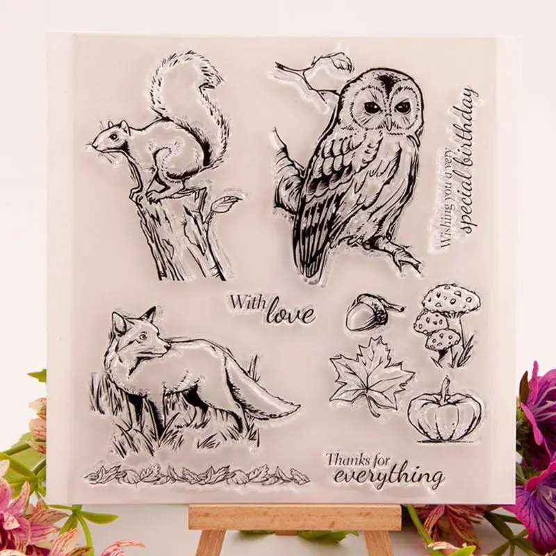 

Owl Wolf Silicone Clear Seal Stamp DIY Scrapbooking Embossing Photo Album Decorative Paper Card Craft