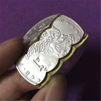 copper morgan version magic folding coin bite out coin magic tricks close up magic coin into bottle magician gimmick