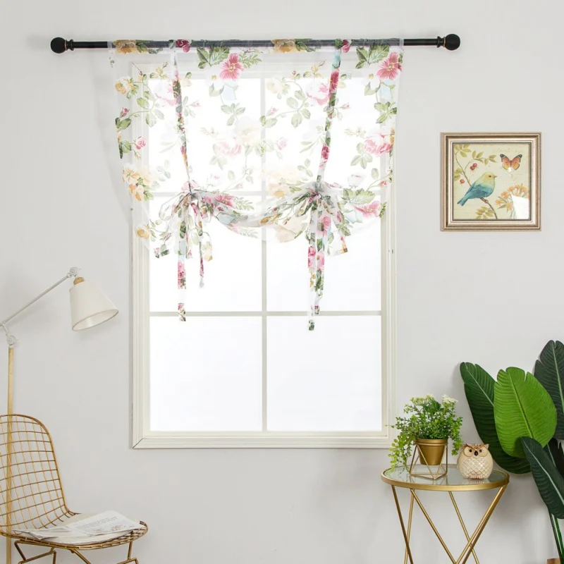 Оконный экран для спальни гостиной короткий занавес светильник окна прозрачная