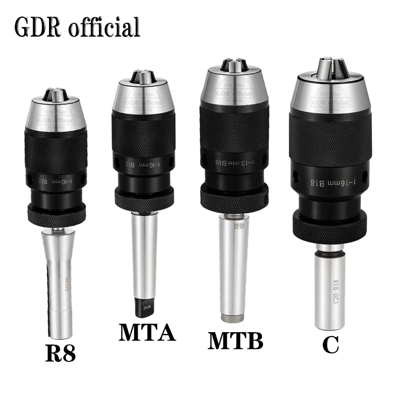 MT1 MT2 MT3 MT4 MT5 R8 C10 C12 C16 C20 B10 B12 B16 B18 B22 Morse Drill Chuck Lathe CNC drill machine self-tightening drill chuck