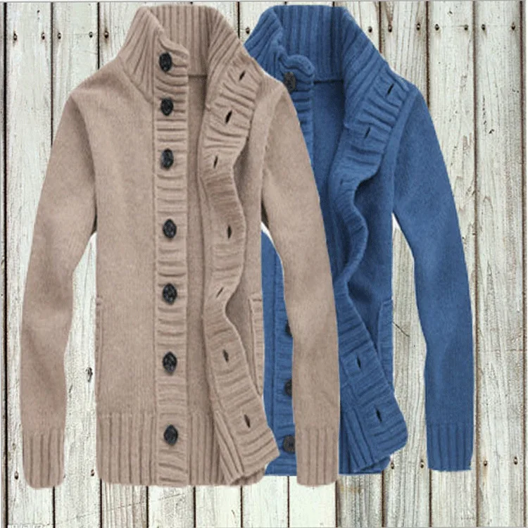 Мужской свитер 2019 чистый цвет больше молодых мужчин вязаные пальто от