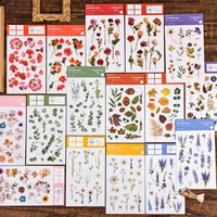 bouquet flower rub on transfer stickers aesthetic plant scrapbooking material junk journal card decorative crafts diy sticker