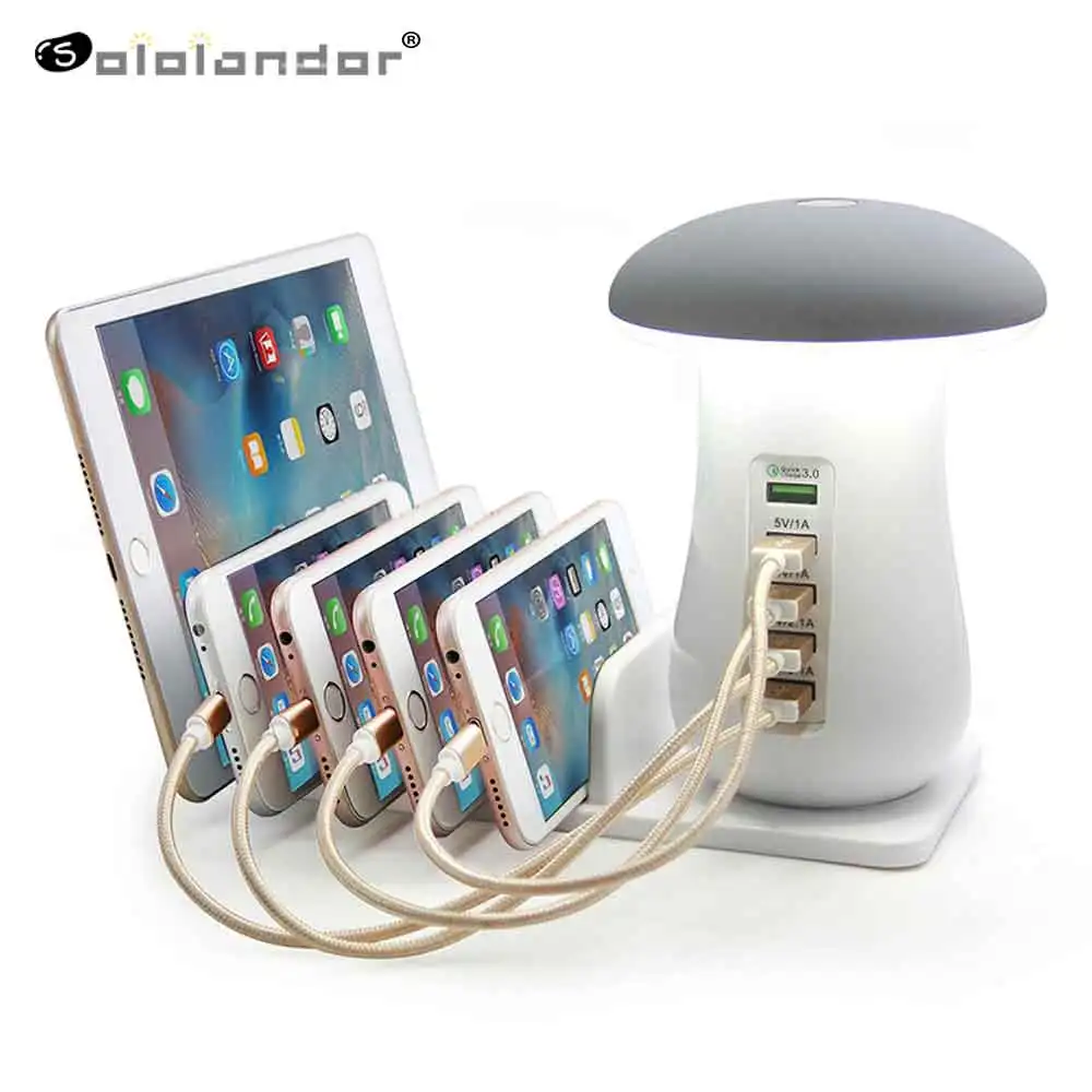Мульти USB Зарядное устройство Порты и разъёмы быстрая зарядная станция лампа в