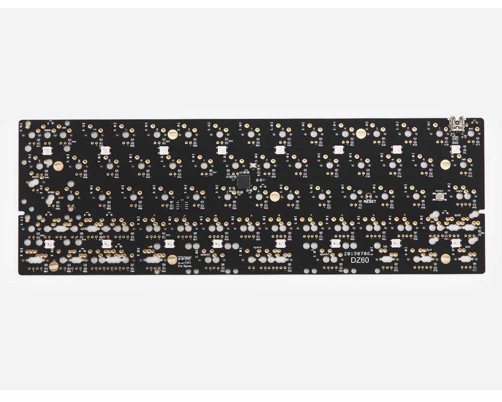 DZ60 пользовательская механическая клавиатура PCB 60% поддержка клавиатуры стрелка ключ alu пластина gateron переключатель stab