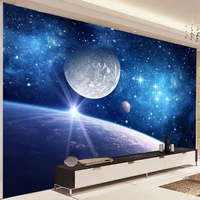 custom self adhesive waterproof wallpaper 3d beautiful universe space starry sky mural living room kids bedroom 3d wall sticker