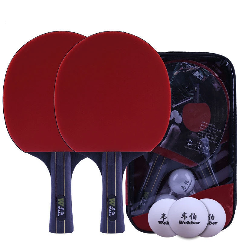 

Set Reverse Glue Hight Quality Blade Bat Paddle With Bag 2PCS Professional 3 Star Ping Pong Racket Table Tennis Racket