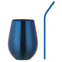 gift straw 304 stainless steel 500ml beer cup wine tumbler portable outdoor travel coffee cocktail drinking mugs metal cup