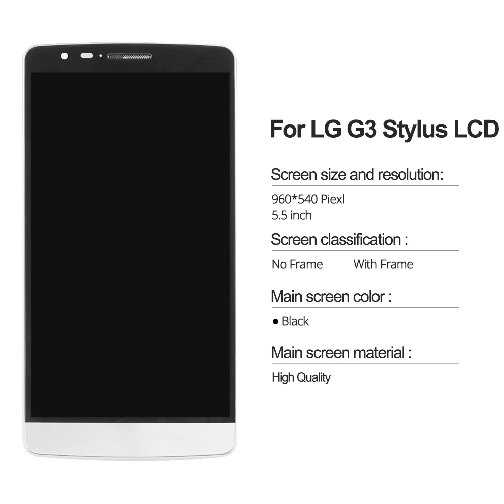 100% протестированный ЖК-дисплей 5 &quotD690 для LG G3 Stylus D690 D690N D693n D693 кодирующий