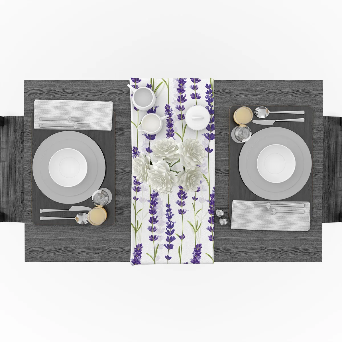 Лавандовая растительная тема дорожка для стола с принтом Современная льняная