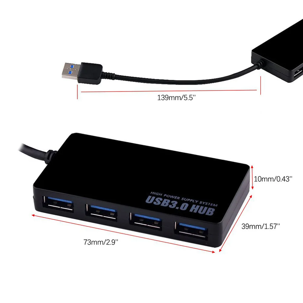 

USB3.0 Splitter High Speed Ultra-Thin One-To-Four USB Hub With Power Interface