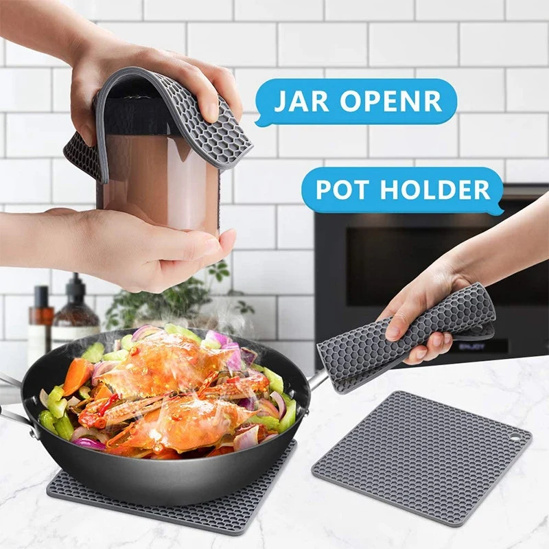 

4Pack Silicone Trivets Pads for Hot Dishes - Heat Resistant Trivet Mats, Oven Pads, Hot Mats for Hot Pots and Pans