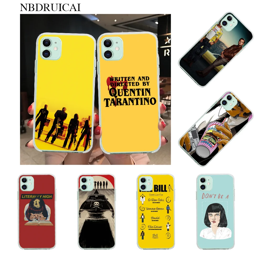 

NBDRUICAI Written Directed Quentin Tarantino Black Cell Phone Case for iPhone 11 pro XS MAX 8 7 6 6S Plus X 5S SE XR case