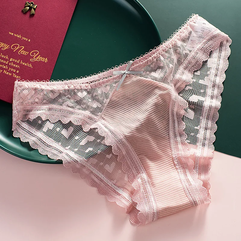 

Трусики женские кружевные прозрачные с низкой посадкой, 3 шт.
