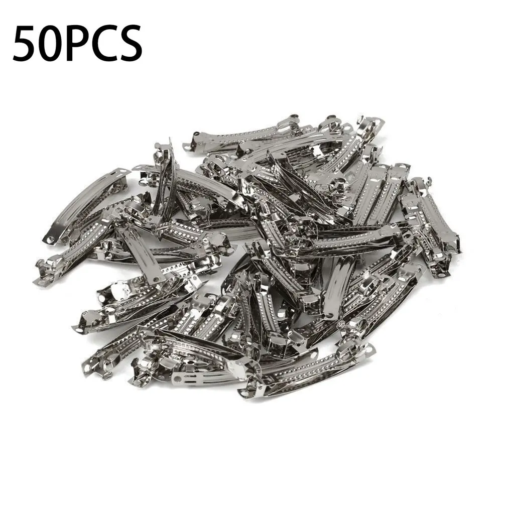 

100pc 60mm Metal French Clips Barrettes Hair Bows Make Silver Hair Clip DIY Kids Girl Beauty French Barrettes Hairpins Fashion