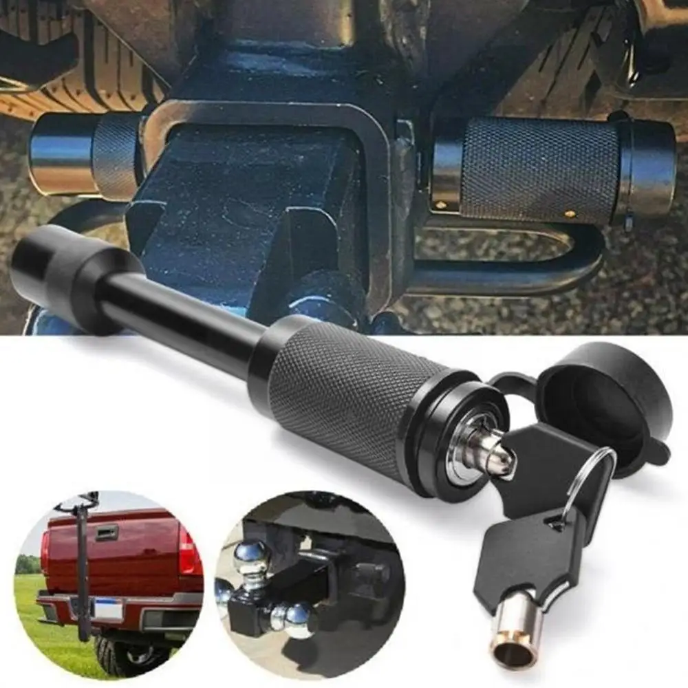 

5/ Inch Trailer Hitch Locking Pin Kit Black Receiver Lock Spring Clip Rubber O Rings Anti-Rattle