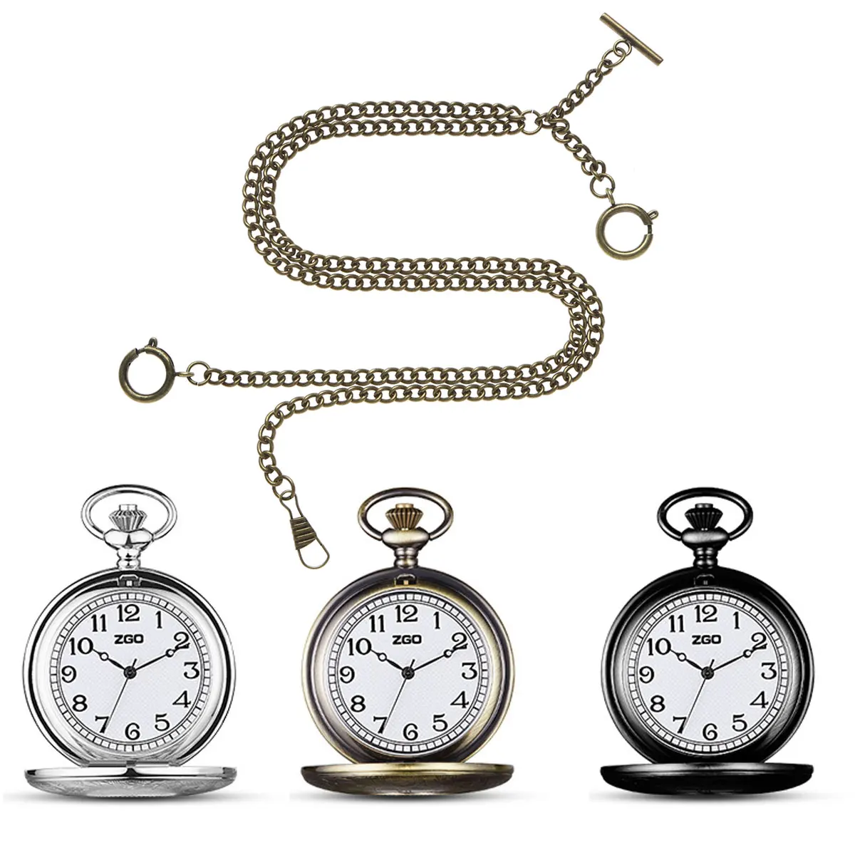 Классические цепочки для карманных часов винтажный двойной Альберт Т бар 3