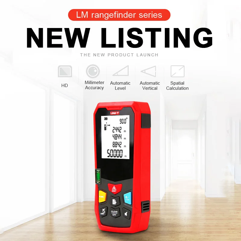 UNI-T Handheld Laser Rangefinder Distance Meter LM40 40M 50M 60M Medidor Laser Tape Build Measure Device Electronic Ruler