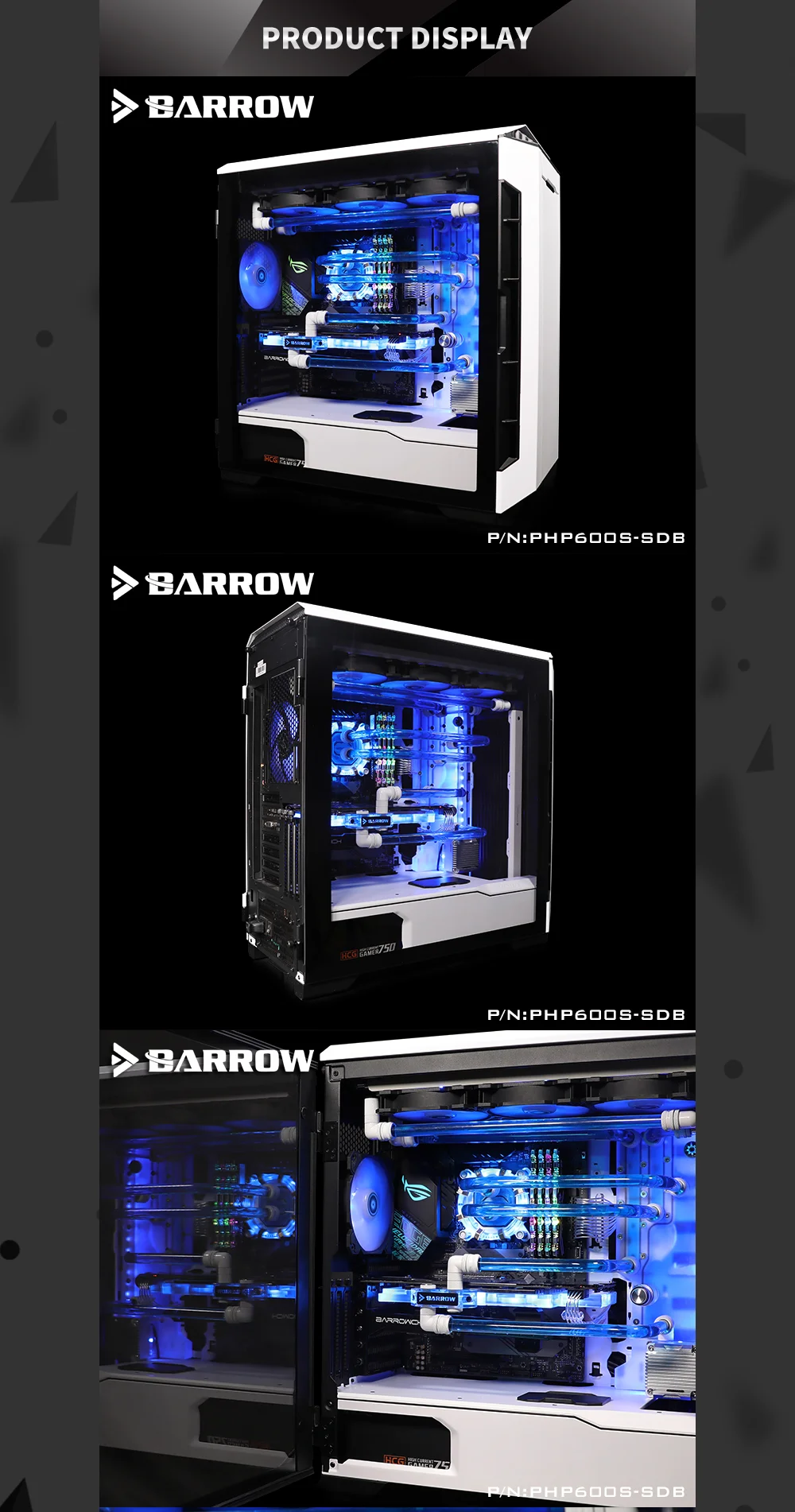 Курган PHP600S-SDB, водные доски для Phanteks P600S чехол, для Intel cpu водоблок и один/двойной GPU корпус