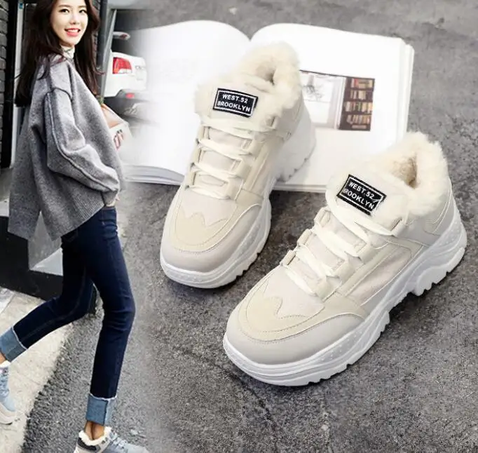 Кроссовки женские на платформе Повседневная дышащая обувь шнуровке