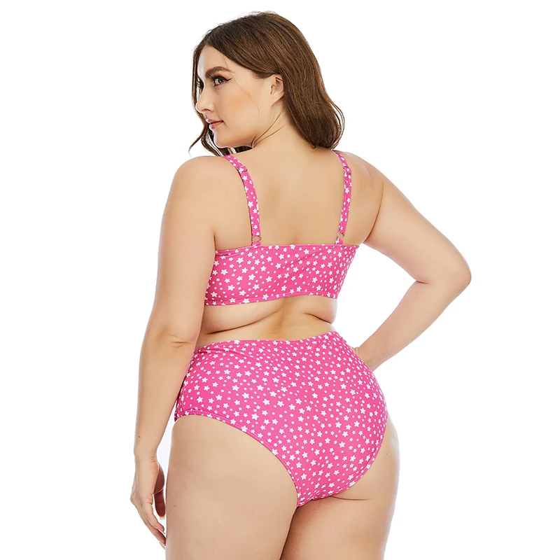 

Luren Plus Size Swimwear XL-4XL Women High Waisted Push Up Oversize Swimwear Two Piece Suits Sexy Bathing Suit