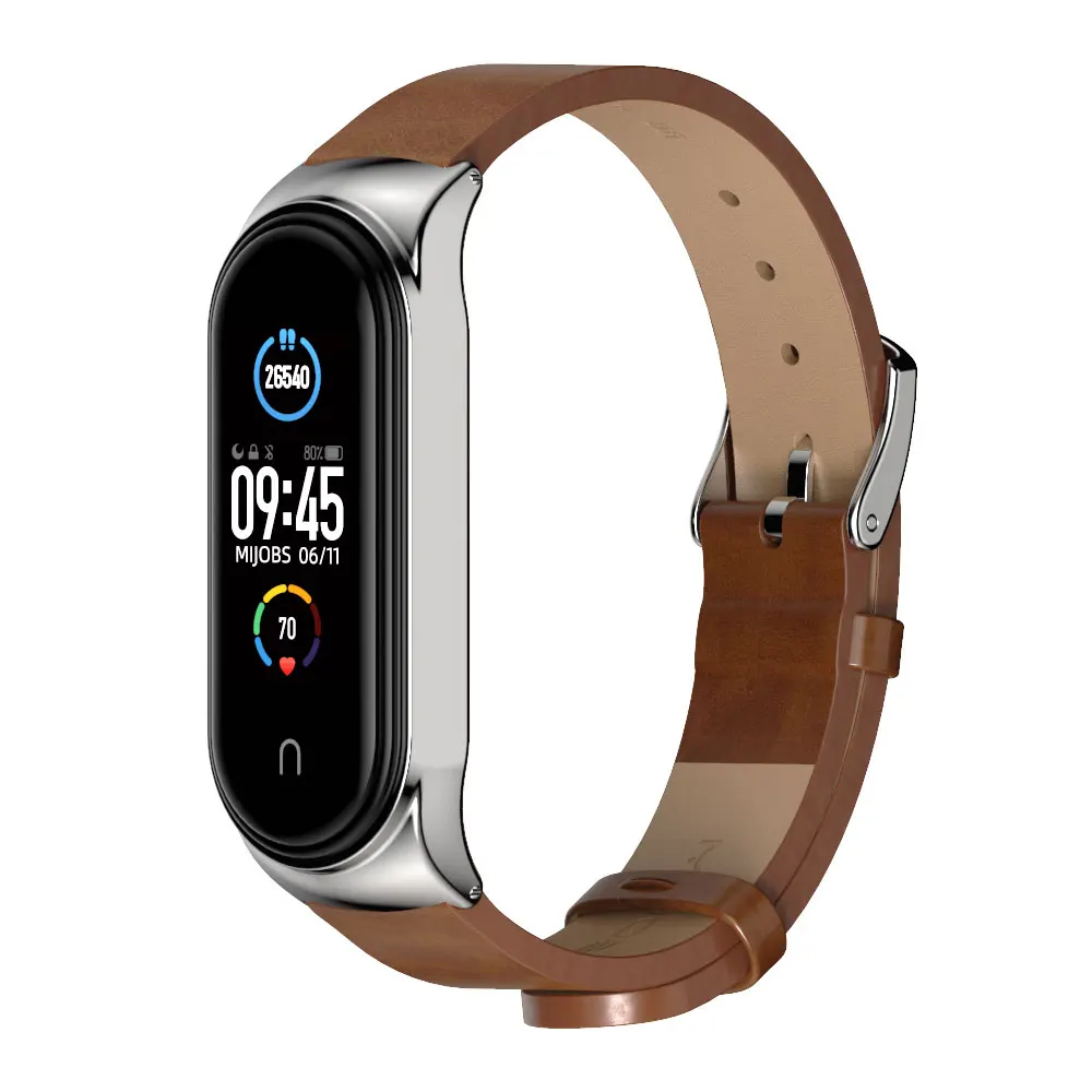 Ремешок для Mi Band 5 4 3 браслет из микрофибры искусственной кожи Xiaomi Смарт-часы Xiomi
