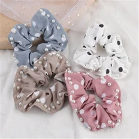 2021 new multicolor polka dot spotted hair accessories pearl large intestine hair ring female fashion hair scrunchie
