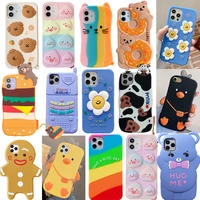 newest for iphone 7 8 plus x xs xr 11 12 pro max se 2020 3d cute cartoon animal soft silicone case phone shockproof cover shell