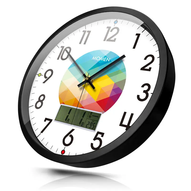 Металлические большие настенные часы светодиодный креативные ЖК домашний декор