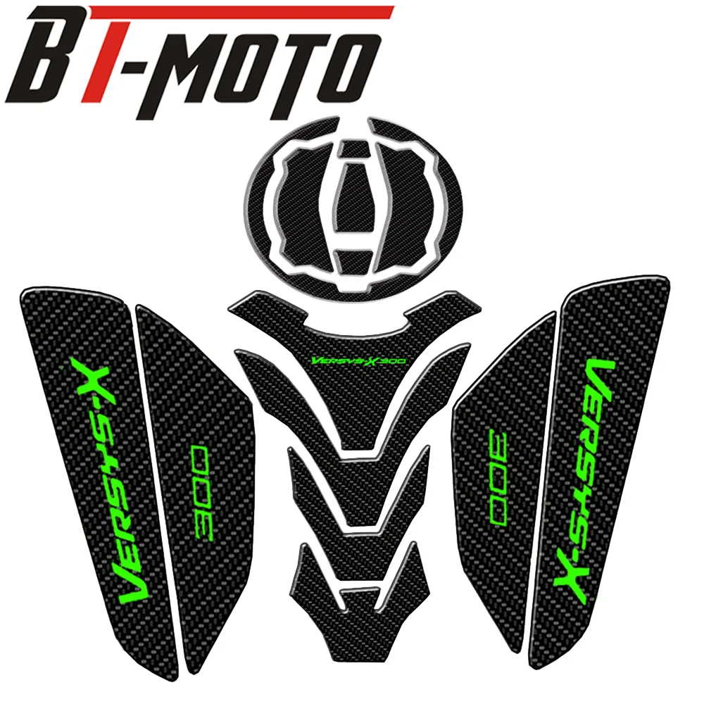 3D Наклейки для мотоцикла Kawasaki Ninja Z650 Z900 Versys X300 углеродное волокно крышка бензобака топливного бака защитная