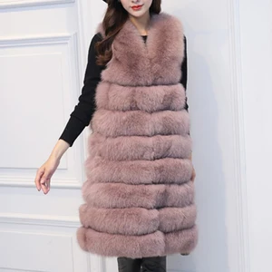 Зимнее пальто ZADORIN, Женский Длинный Меховой жилет большого размера из искусственного меха, новинка, женские толстые теплые меховые пальто, куртки, женское черное пальто