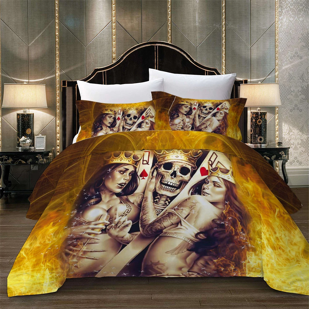 Комплект постельного белья с игральными картами для пар привлекательное