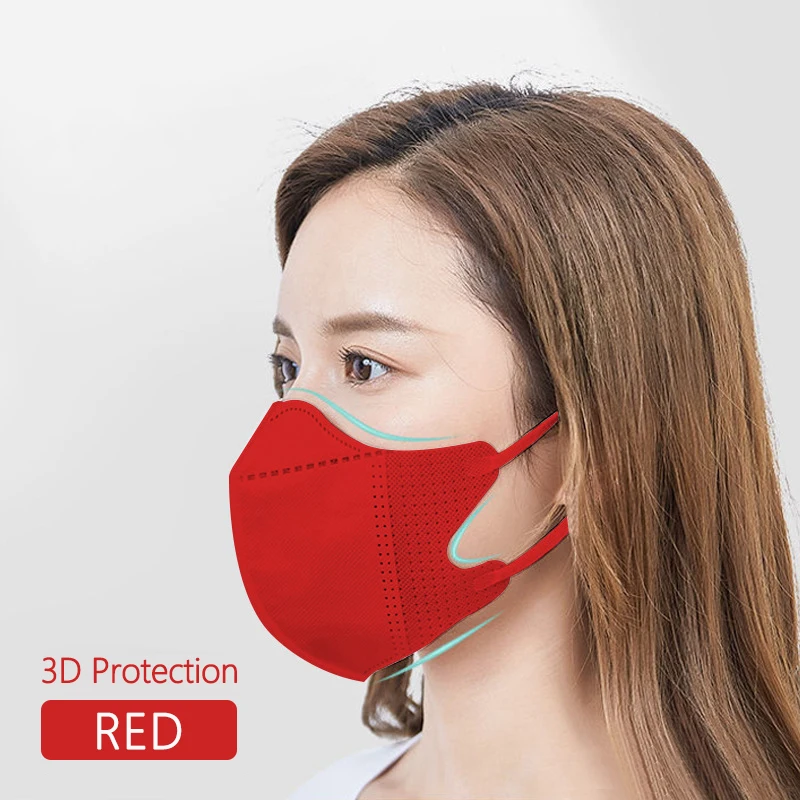 Одноразовая 3D маска 12 цветов Необычные маски каркасные 3 слоя защитная для женщин