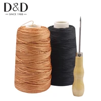 300m nylon sewing thread leather sewing waxed thread wooden handle sewing awl for repair shoes hand stitching sewing tools