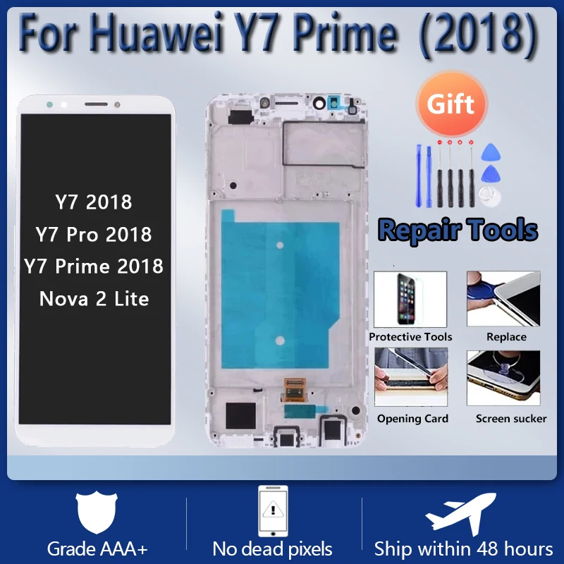 

For HUAWEI Y7 Y7 Pro 2018 / Y7 Prime 2018 Nova 2 Lite LDN-L21 LX2 TL10 L01 LX3 Original LCD screen assembly with front case