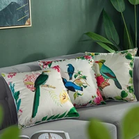 flowers birds decorative living room cushions pillowcase cushion cover throw pillow silk imitated decoration pillowcover 40764