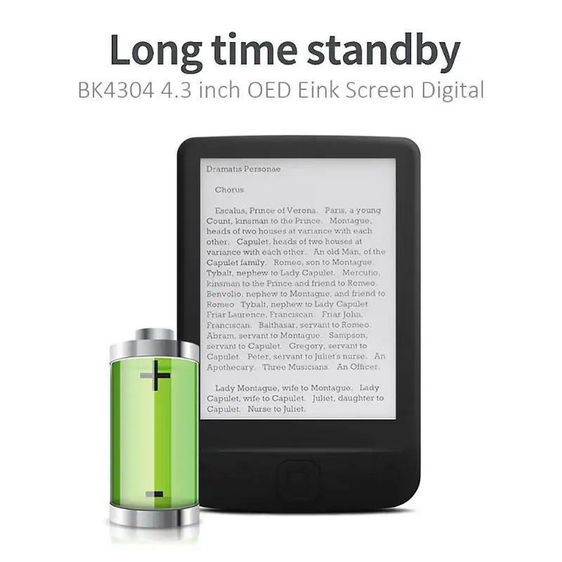 4 3 дюймовый E Ink электронная книга ЖК дисплей умный Reader 4/8/16 ГБ памяти HD цифровая
