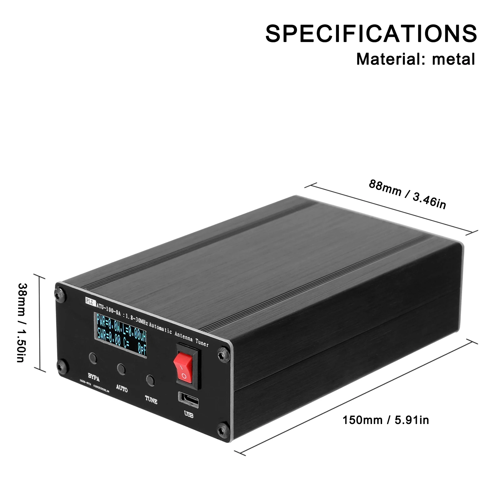 ATU100 антенна по 1 8 30 МГц Автоматическая коротковолновое тюнер Тип USB C