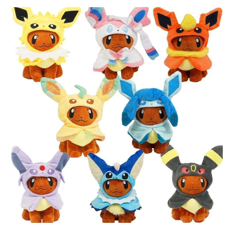 

Pokemon Pokemon Eevee Sitting Plush Toy Doll Jolteon Flareon Espeon Glaceon Sylveon Pocket Monster Pikachu Clip Machine Doll