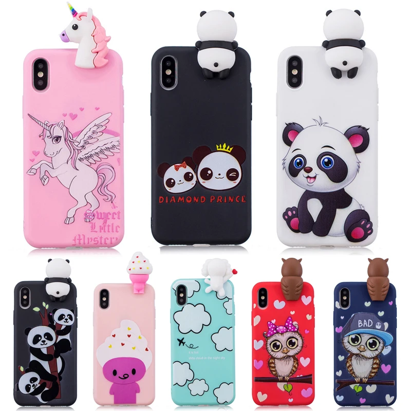 Чехол Funda для iPhone 11 Pro Max 3D единорог Панда Сова силиконовый TPU чехол на для iPhone 5S, SE 6 6S 7 8 Plus X XS Max XR чехол Coque