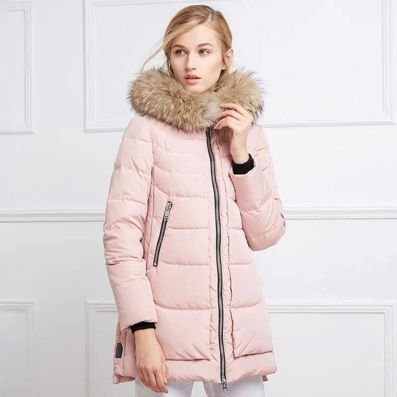 BOSIDENG женская зимняя толстая пуховая куртка длинное пуховое пальто теплая парка с