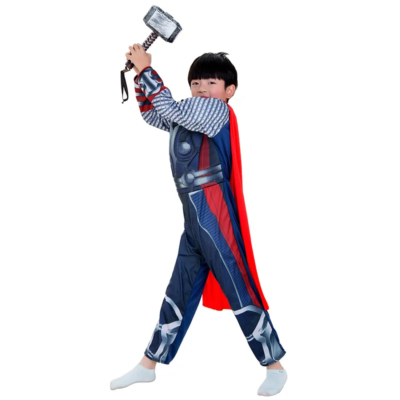 Детские костюмы супергероя для косплея мускул Тор одежда с вредителями Мстители