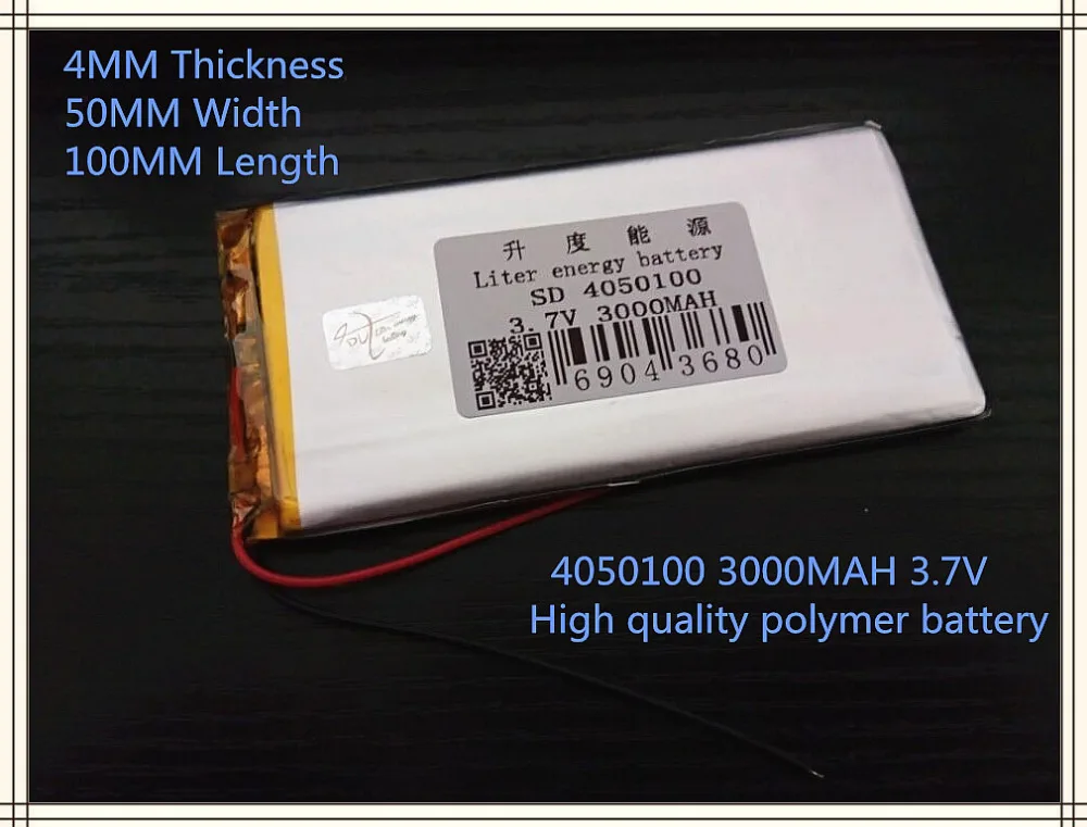 1 шт 3850100 4050100 MP4 аккумулятор Not a MP5 4 0*50*100 3000 мАч планшетный аккумулятор|battery mah|mp4