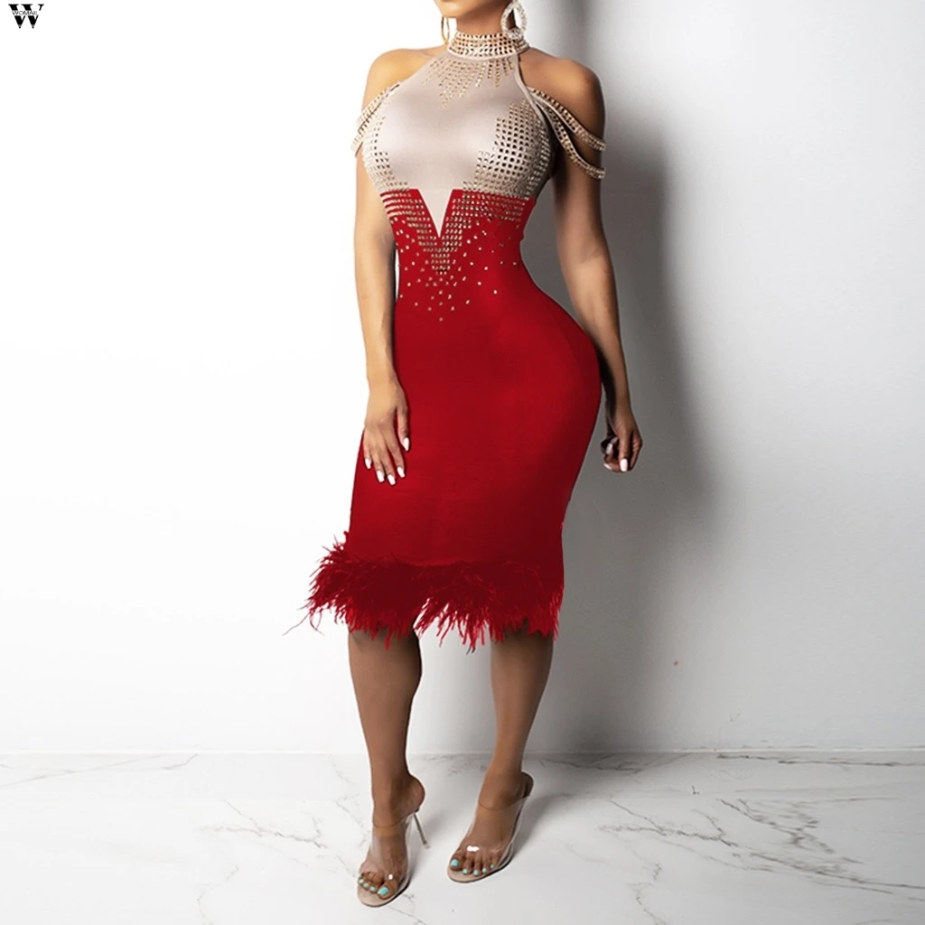 Зимнее женское платье для вечерние НКИ клуба ночного облегающее сексуальное с